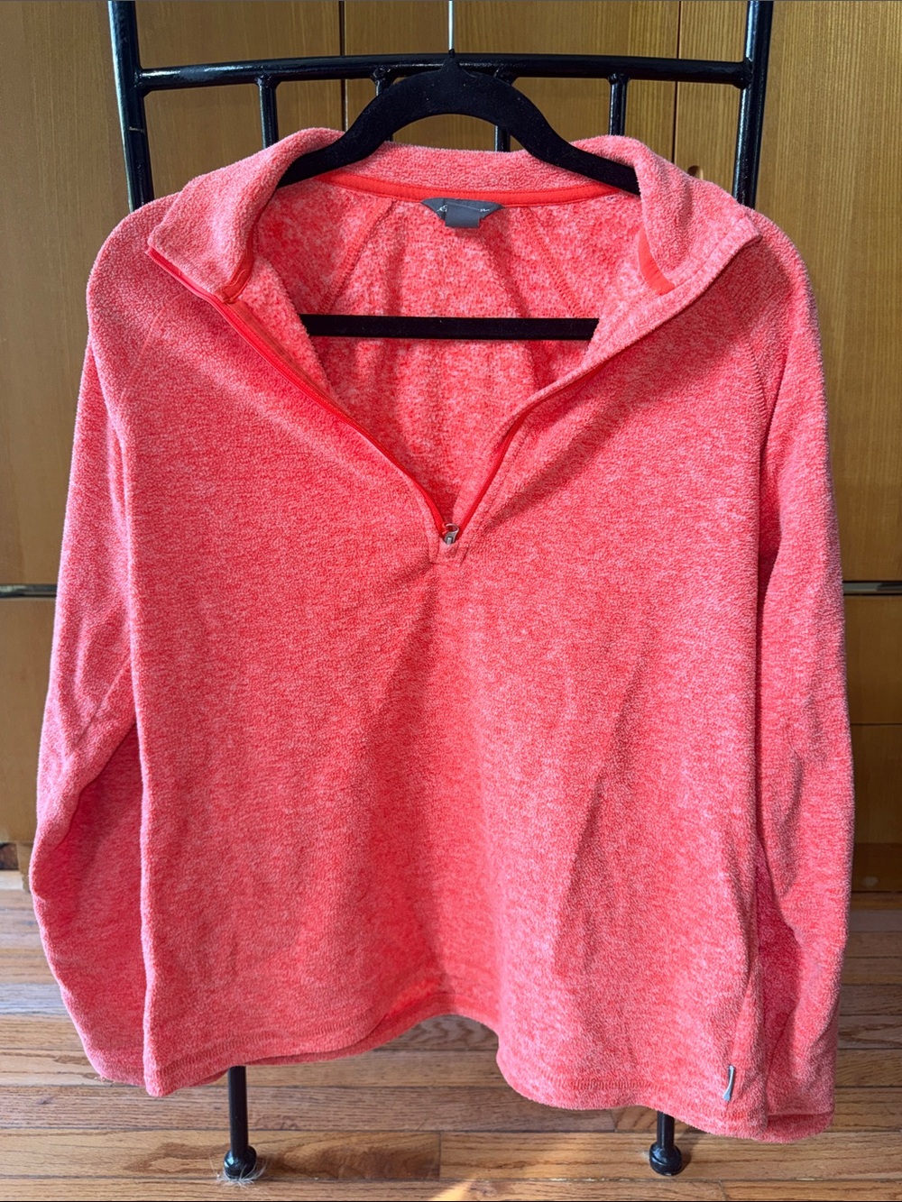 Eddie Bauer Coral Heather Quarter-Zip Hoodie